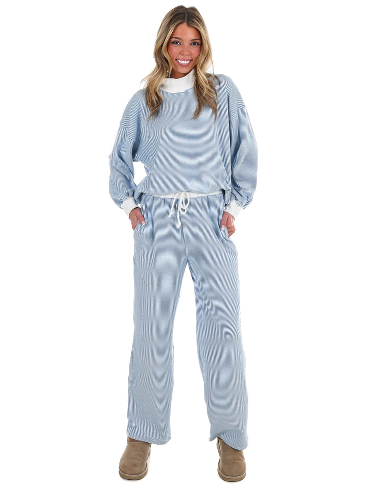 Sunday Slowdown Stripe Two Piece Set