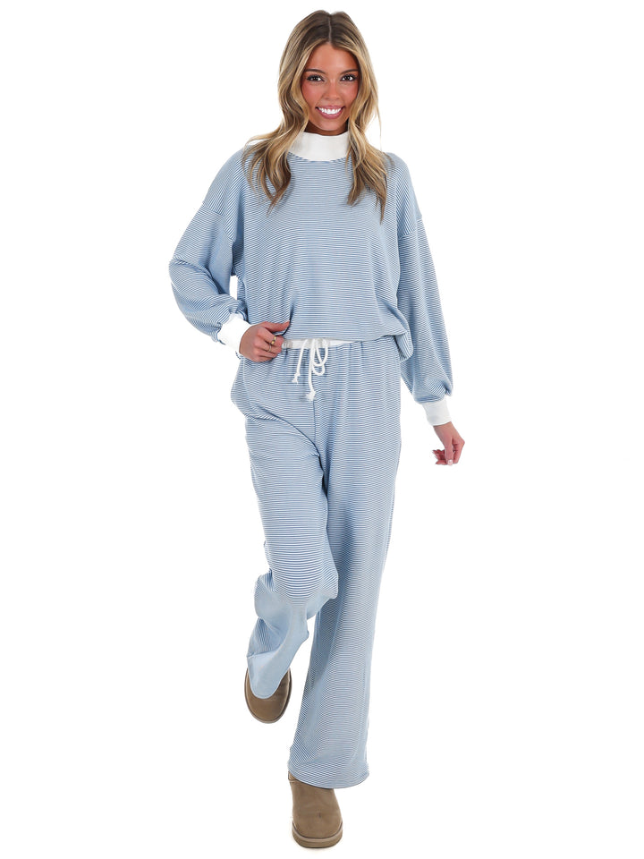 Sunday Slowdown Stripe Two Piece Set