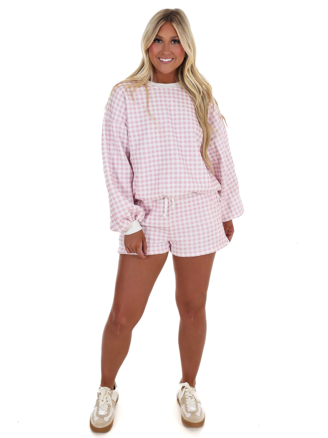 Easy Grid Gingham Lounge Two Piece Set