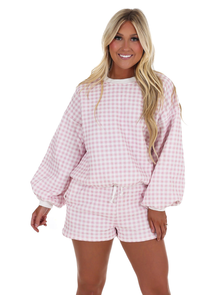 Easy Grid Gingham Lounge Two Piece Set