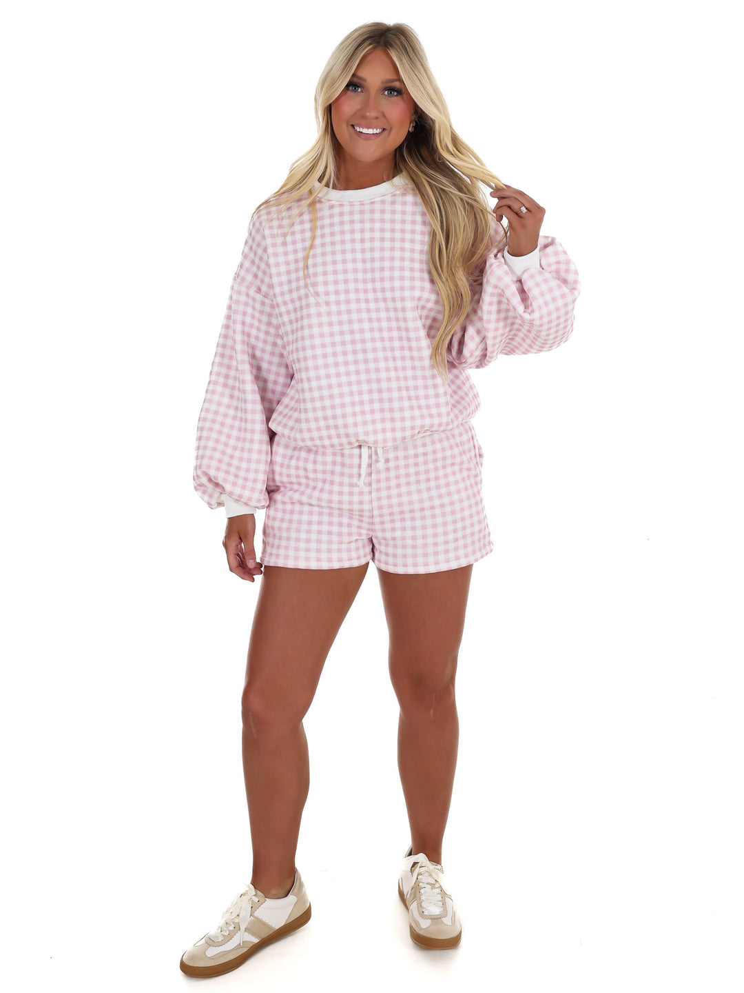 Easy Grid Gingham Lounge Two Piece Set