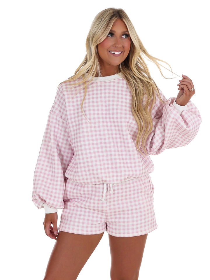 Easy Grid Gingham Lounge Two Piece Set