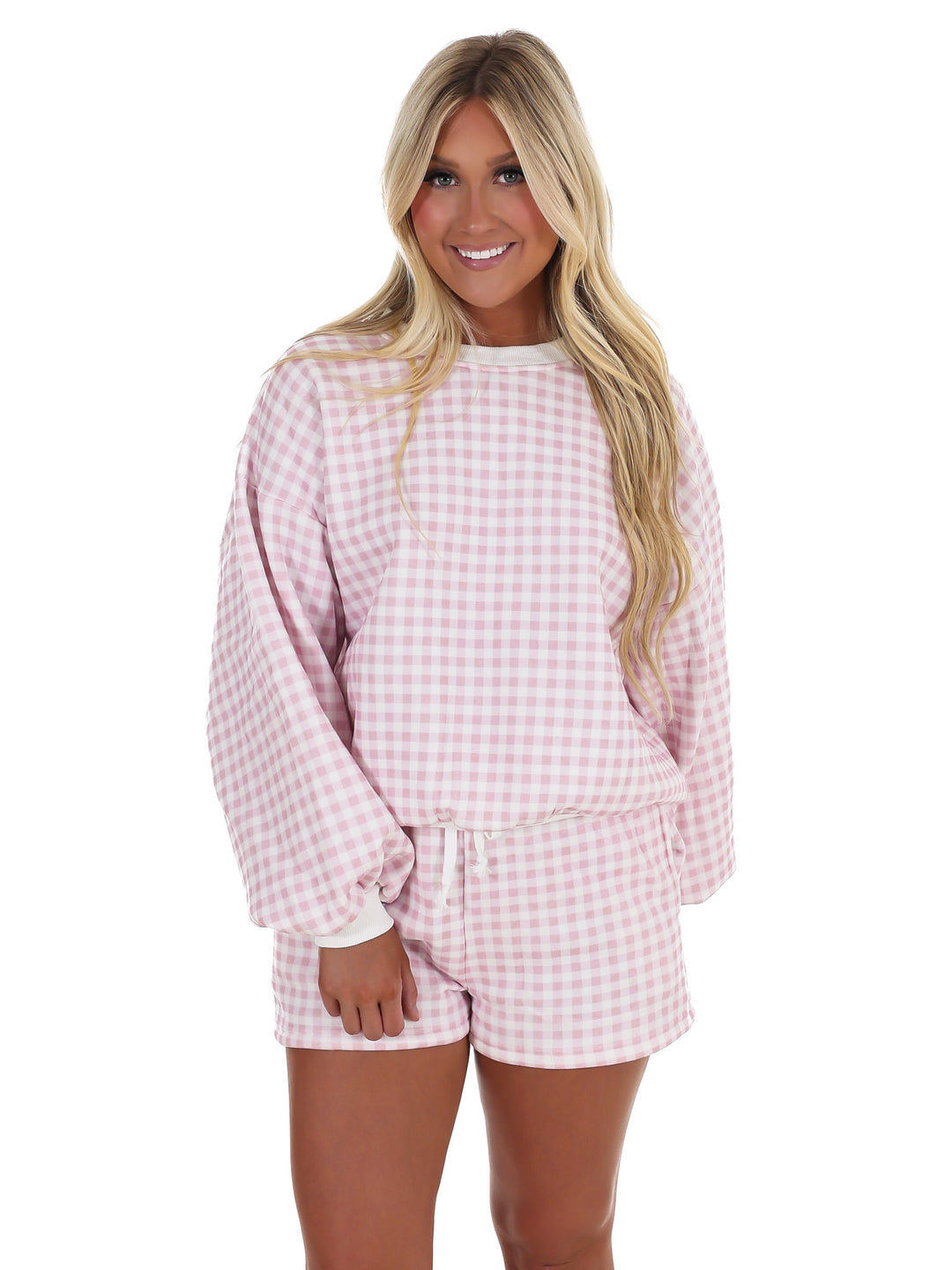 Easy Grid Gingham Lounge Two Piece Set