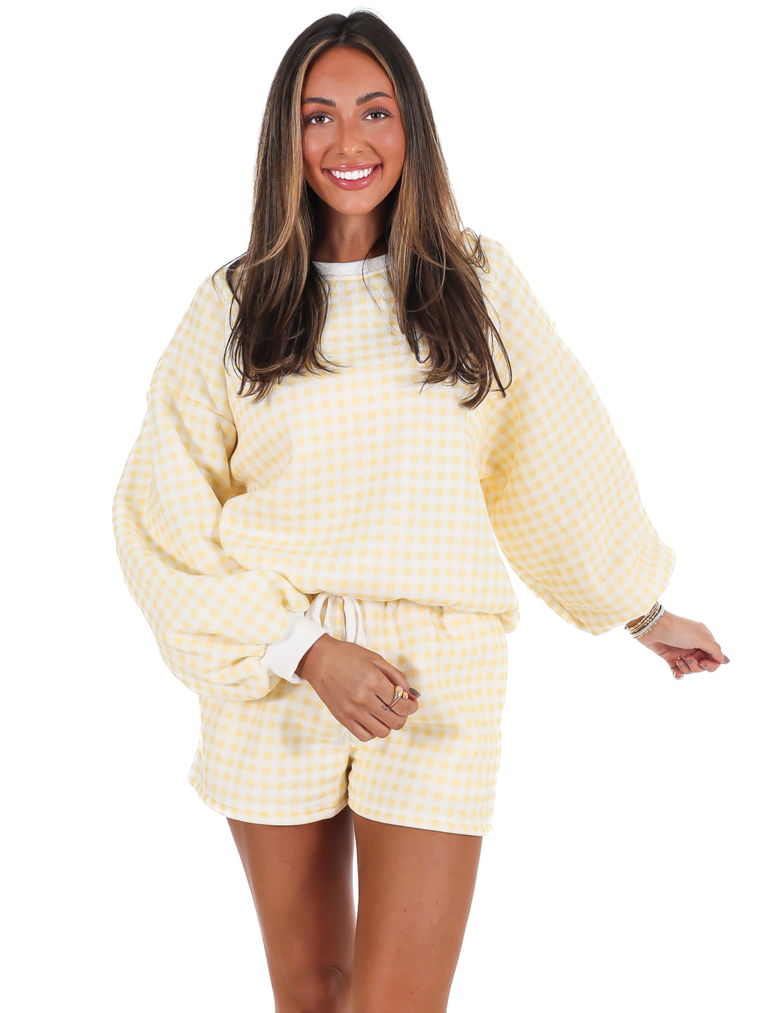 Easy Grid Gingham Lounge Two Piece Set