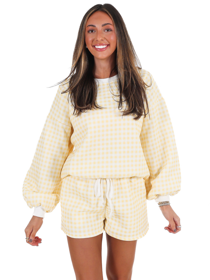 Easy Grid Gingham Lounge Two Piece Set