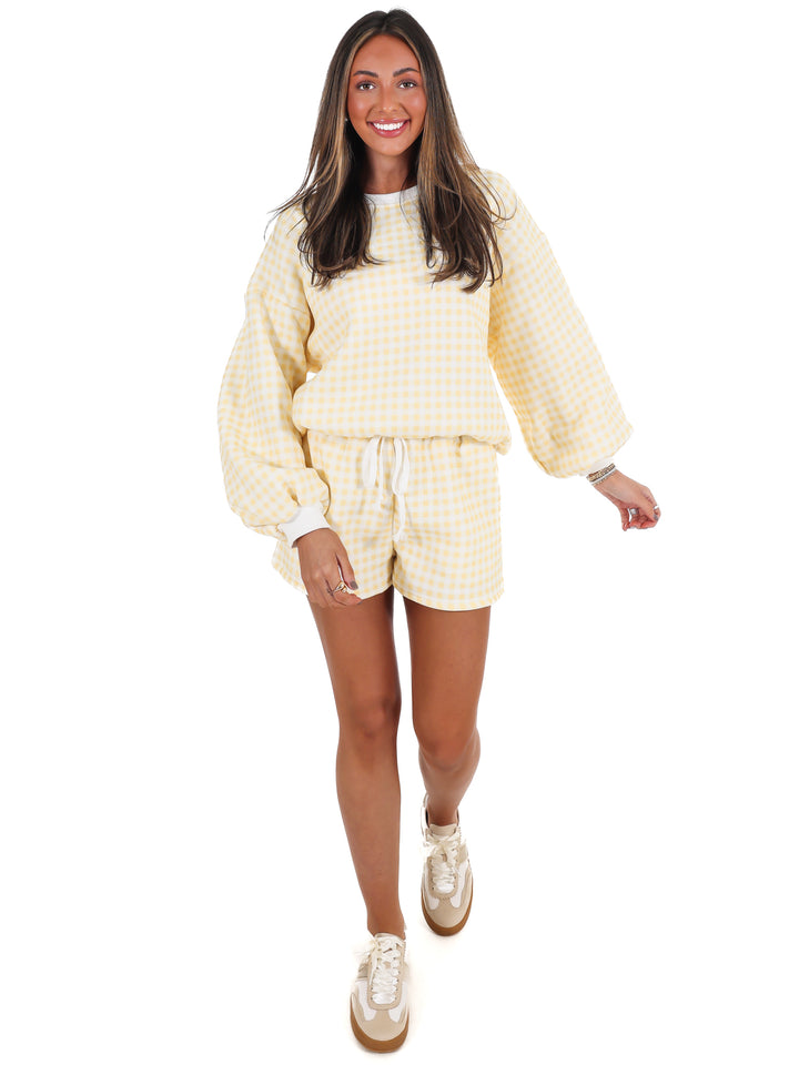 Easy Grid Gingham Lounge Two Piece Set