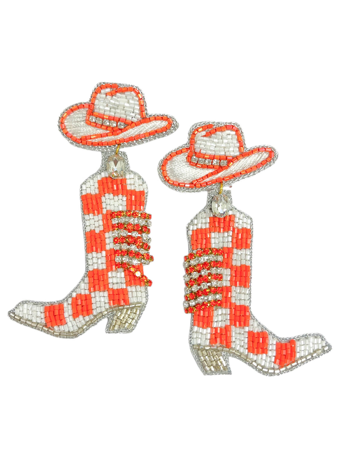 Smokey Checkered Boot Earrings