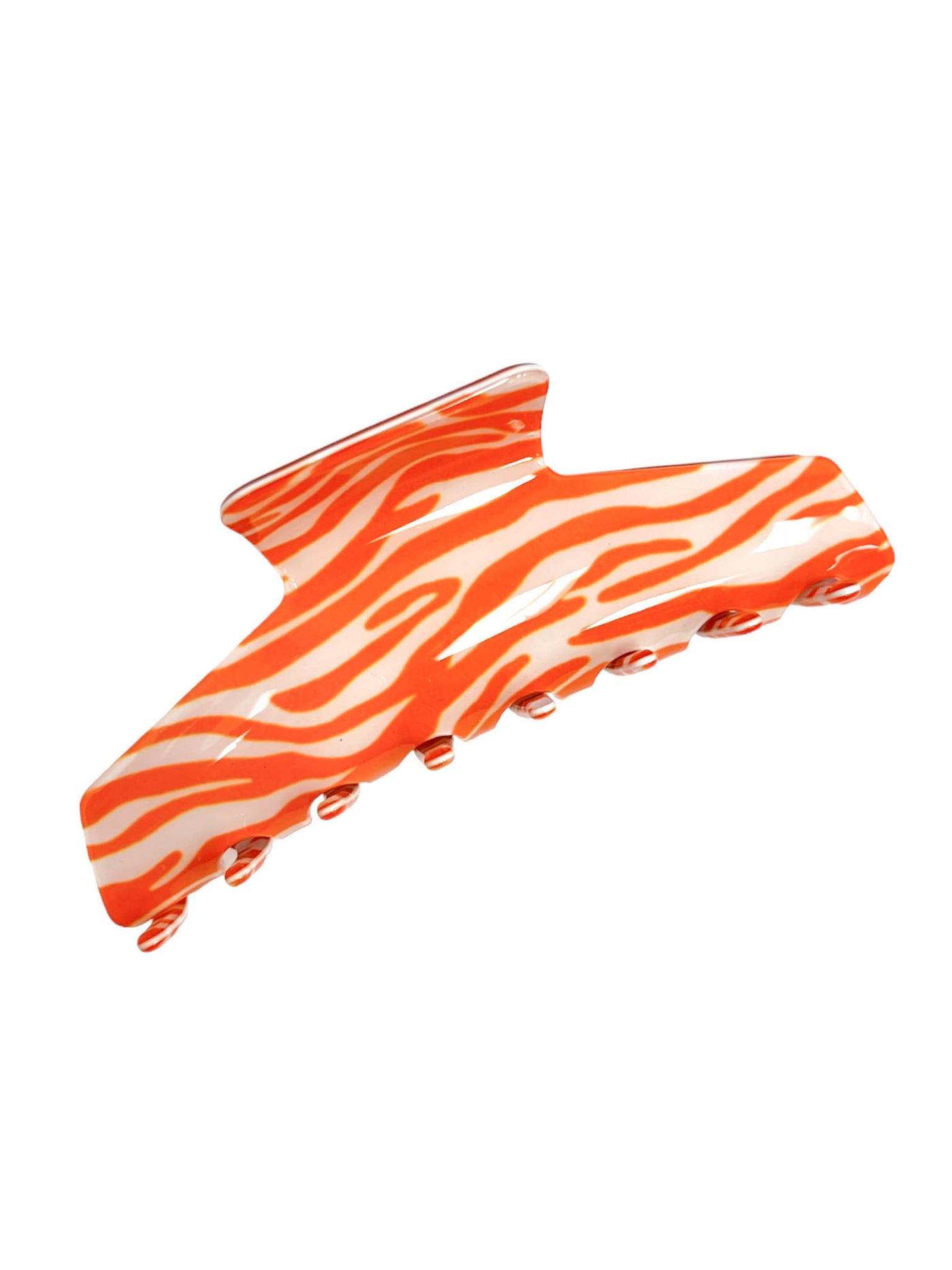 Groovy Orange Zebra Print Claw Clip