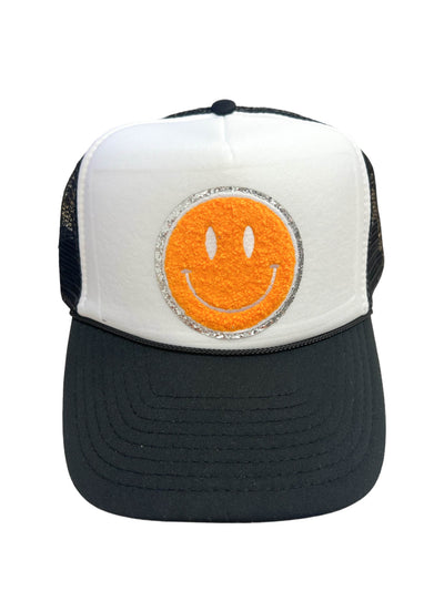 Chenille Smiley Trucker Hat