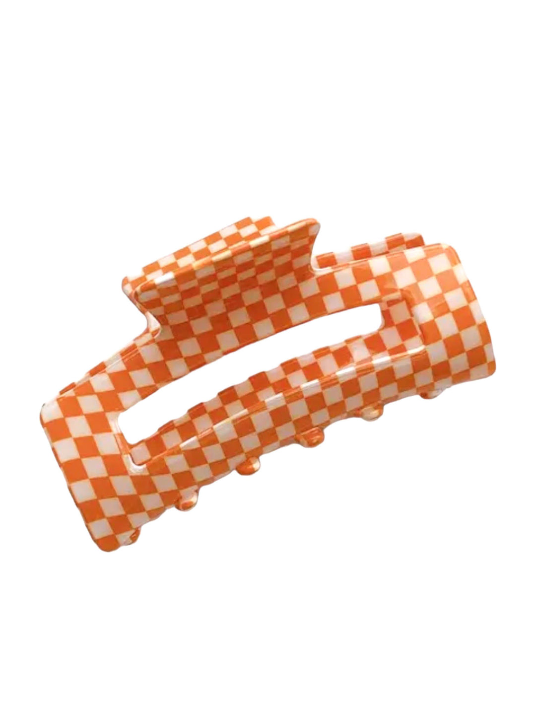 Checker Open Rectangle Claw Clip