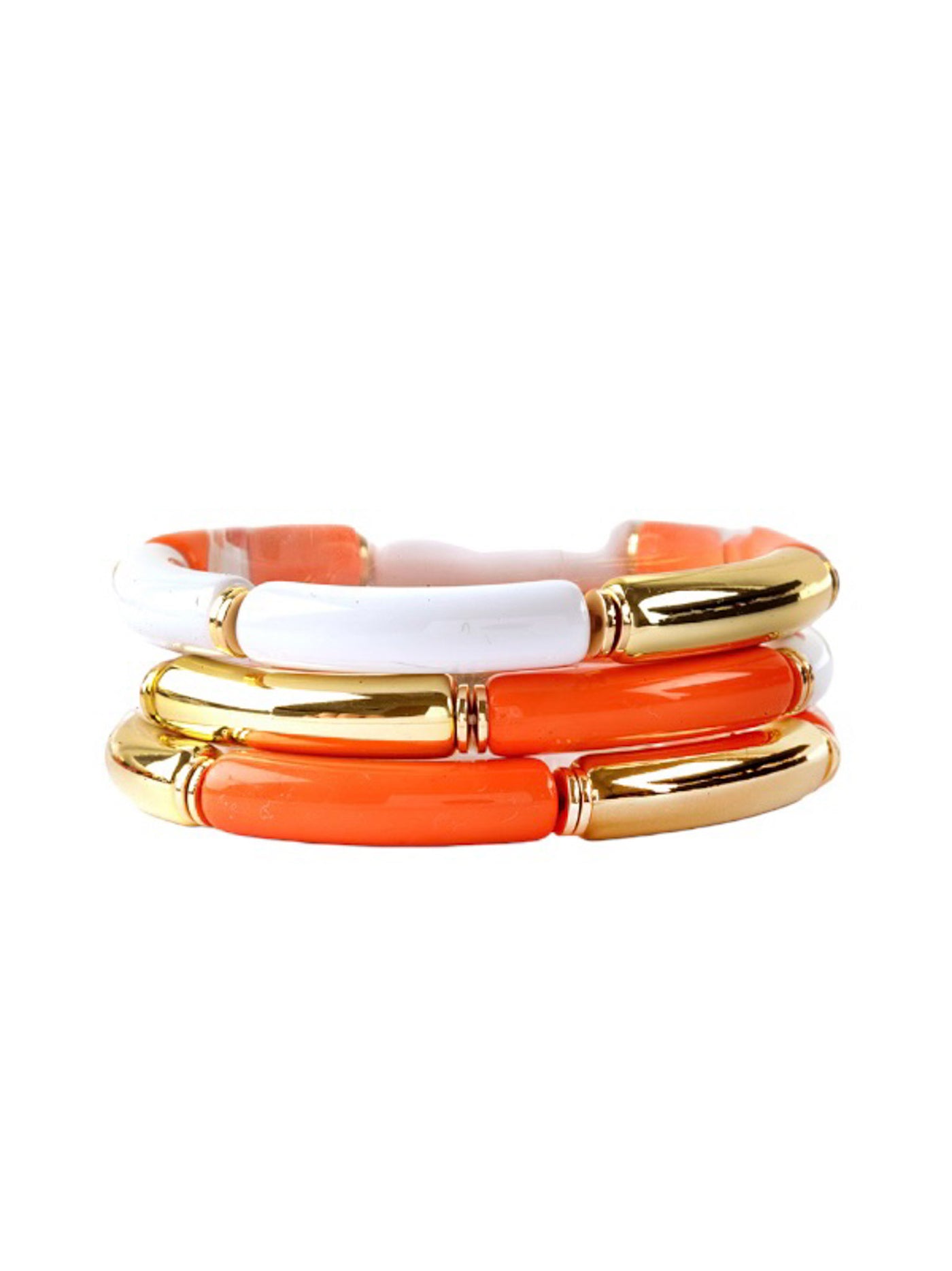 Orange and White Stackable Bracelet