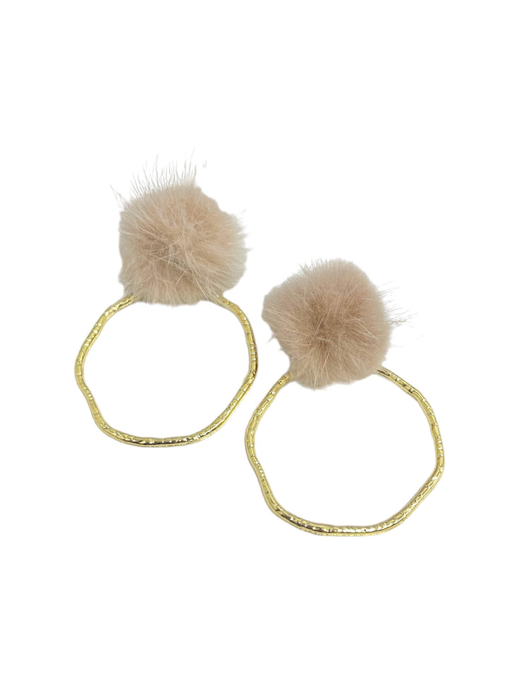 Puff Post Hoop Earrings