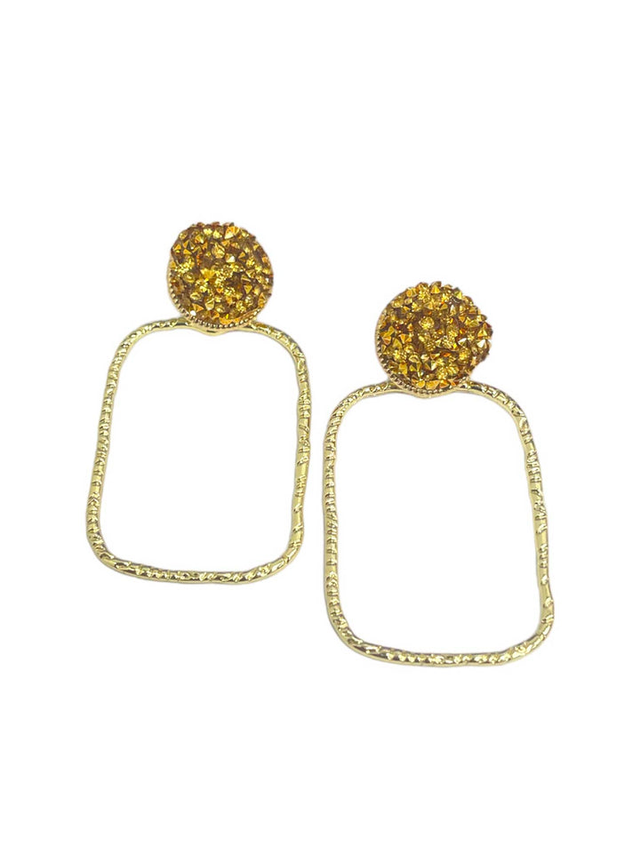 Glitter Rectangle Top Hoops