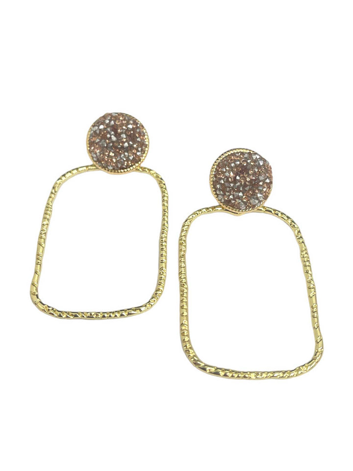 Glitter Rectangle Top Hoops