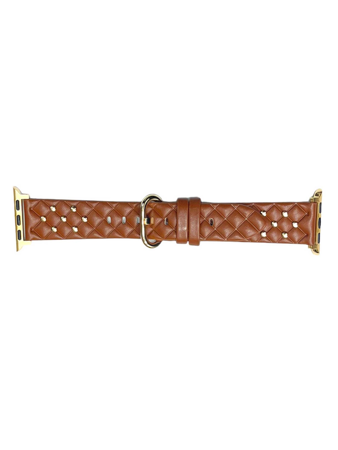 Quilted Stud Brown Smart Watch Band