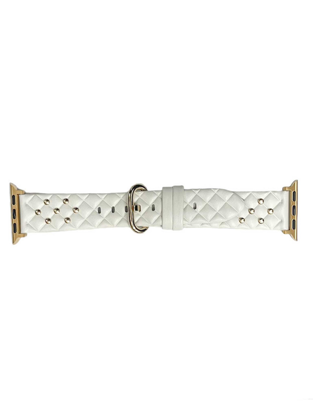 Quilted Stud White Smart Watch Band