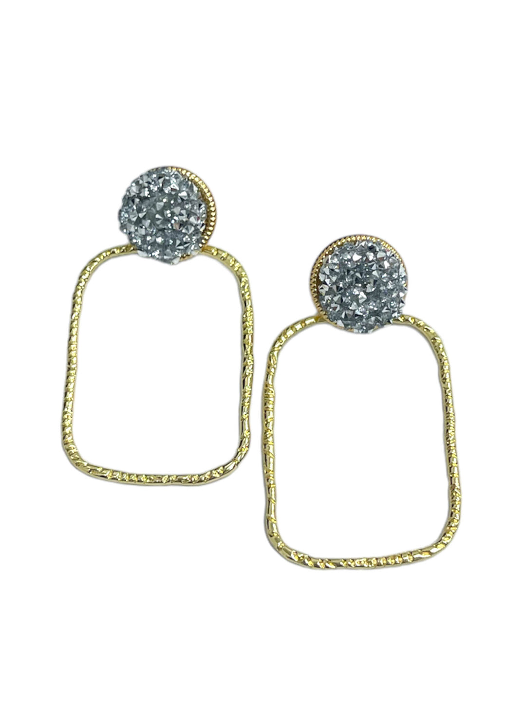 Glitter Rectangle Top Hoops