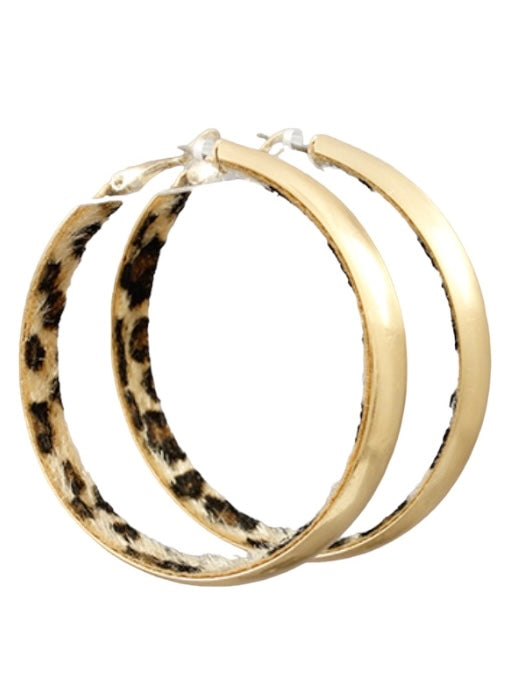 55mm Inside Animal Print Hoops