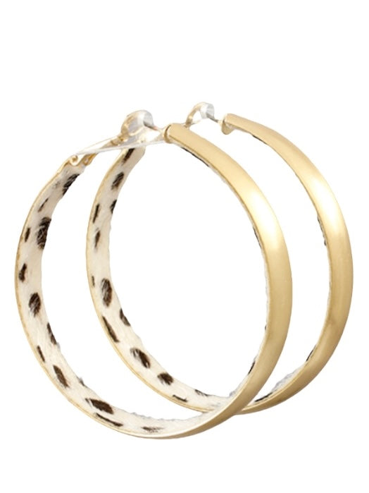 55mm Inside Animal Print Hoops