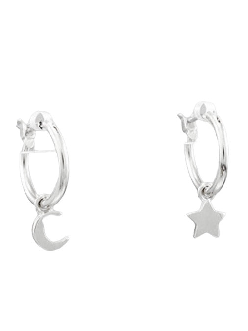 Brass Star Huggie Hoops