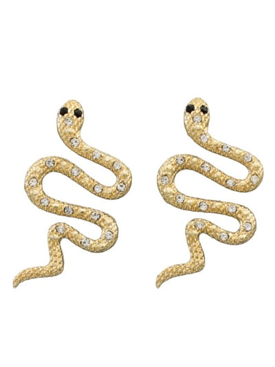 Crystal Pave Snake Earrings