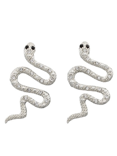 Crystal Pave Snake Earrings