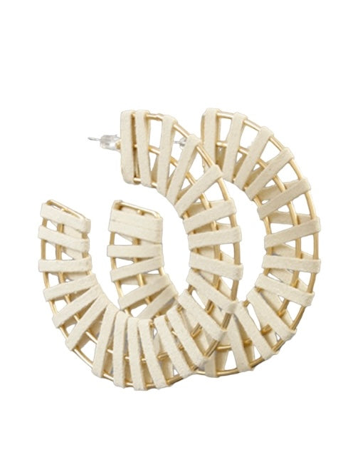 Suede Wrap Ivory Hoops