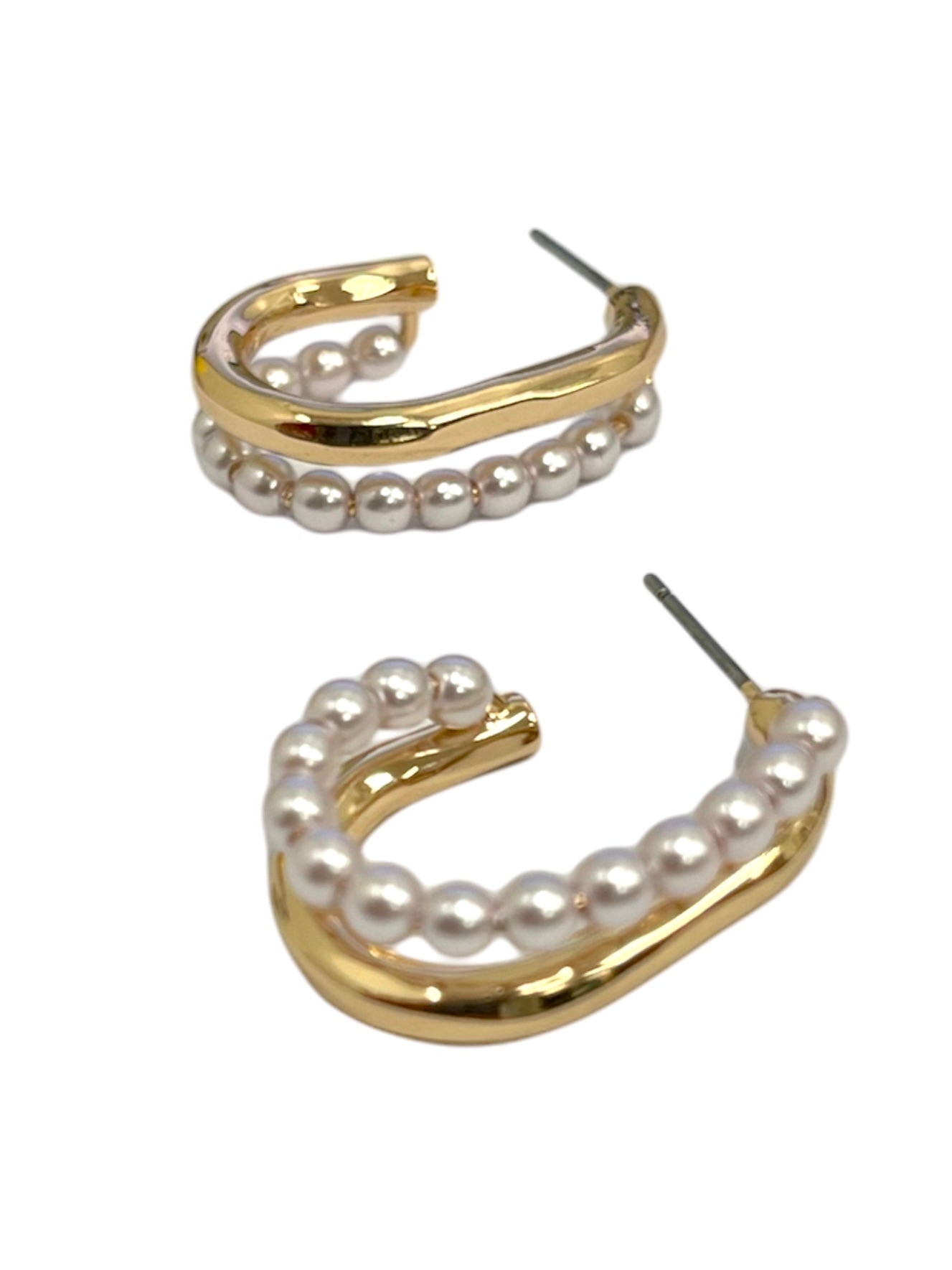 Open Pearl and Gold Earrings