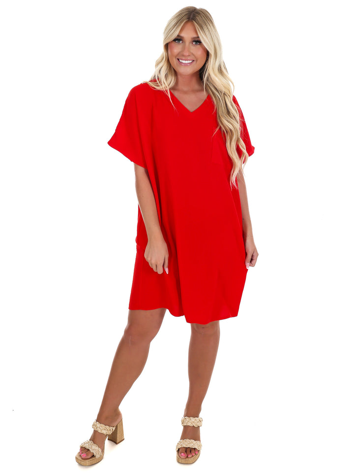 Truly Yours V-Neck Shirt Dress