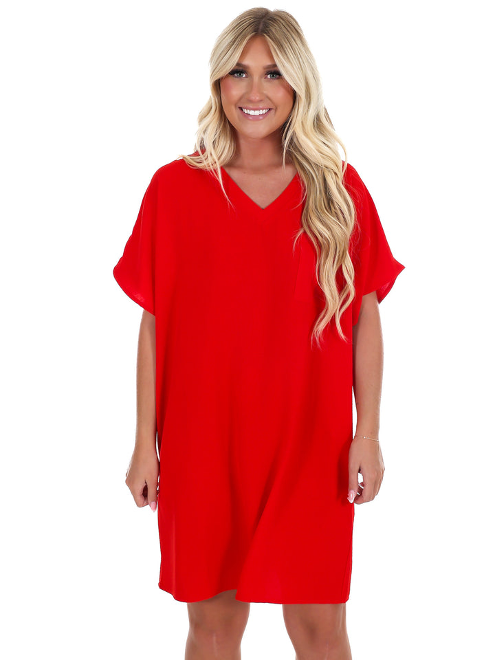 Truly Yours V-Neck Shirt Dress