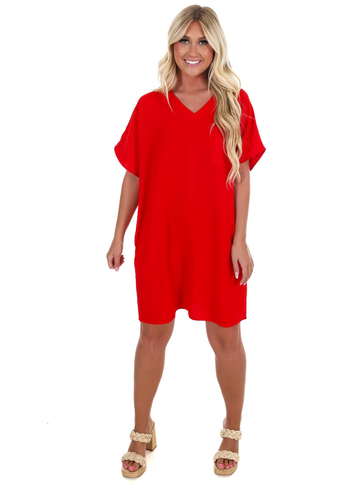 Truly Yours V-Neck Shirt Dress