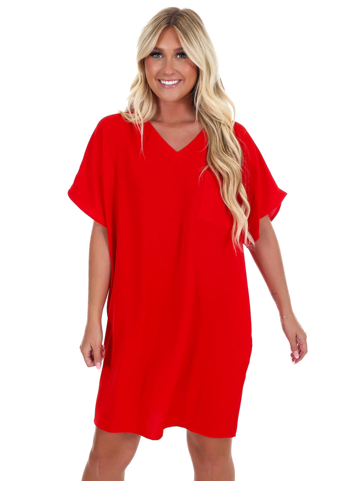 Truly Yours V-Neck Shirt Dress