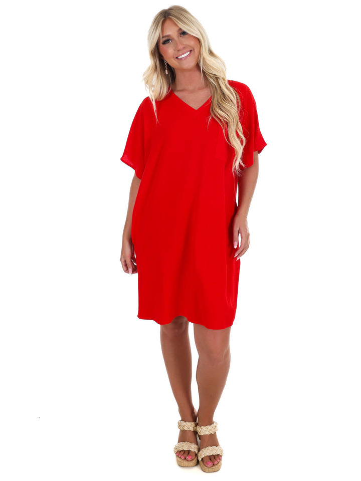 Truly Yours V-Neck Shirt Dress