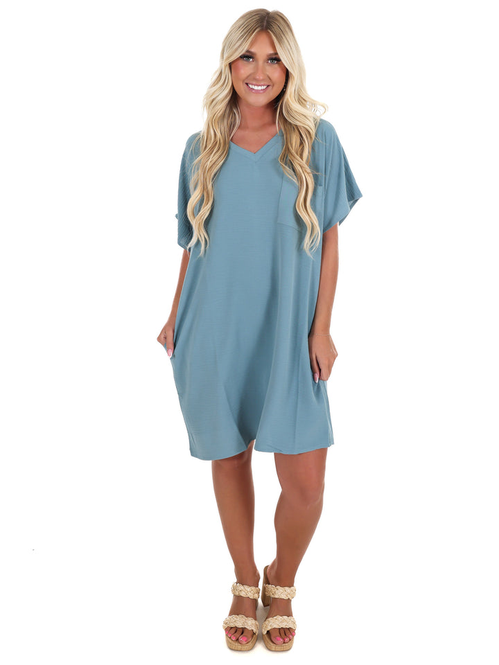 Truly Yours V-Neck Shirt Dress