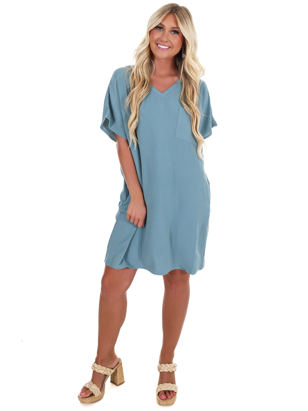 Truly Yours V-Neck Shirt Dress