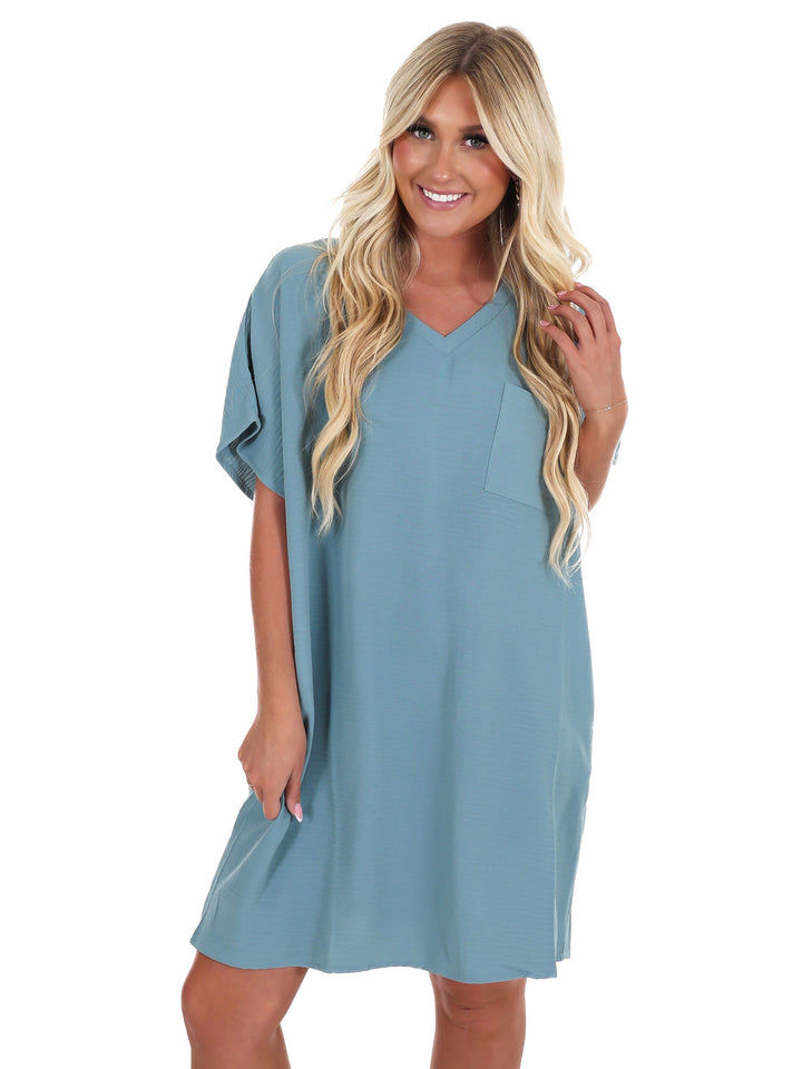 Truly Yours V-Neck Shirt Dress