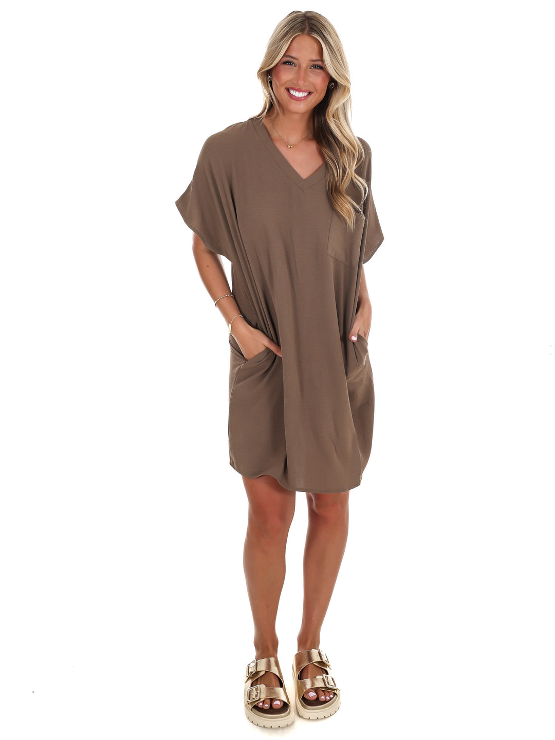Truly Yours V-Neck Shirt Dress