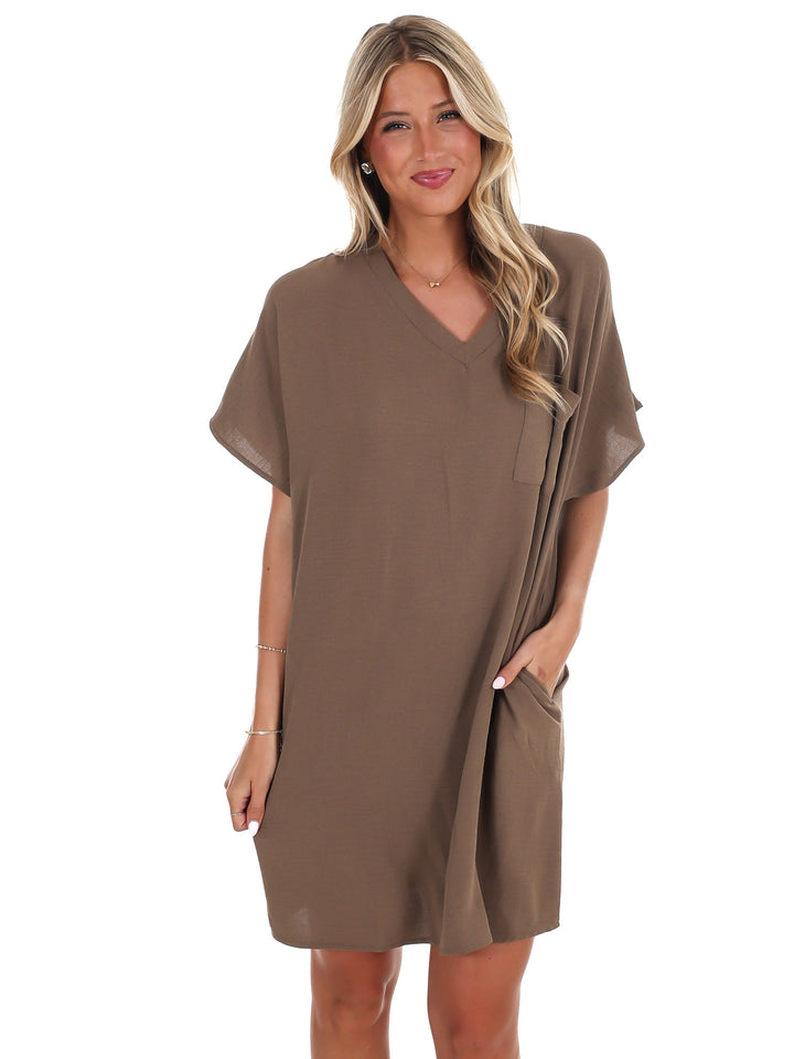 Truly Yours V-Neck Shirt Dress
