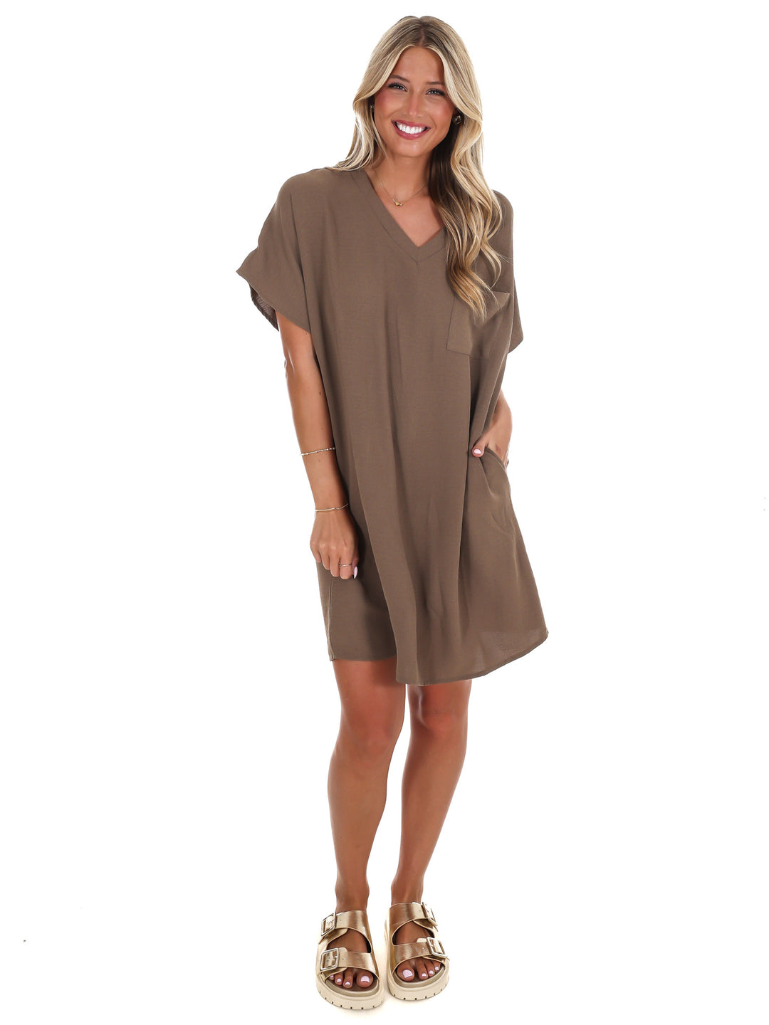 Truly Yours V-Neck Shirt Dress