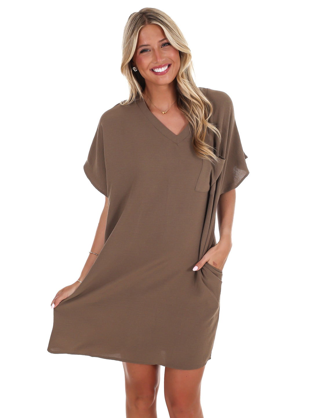 Truly Yours V-Neck Shirt Dress