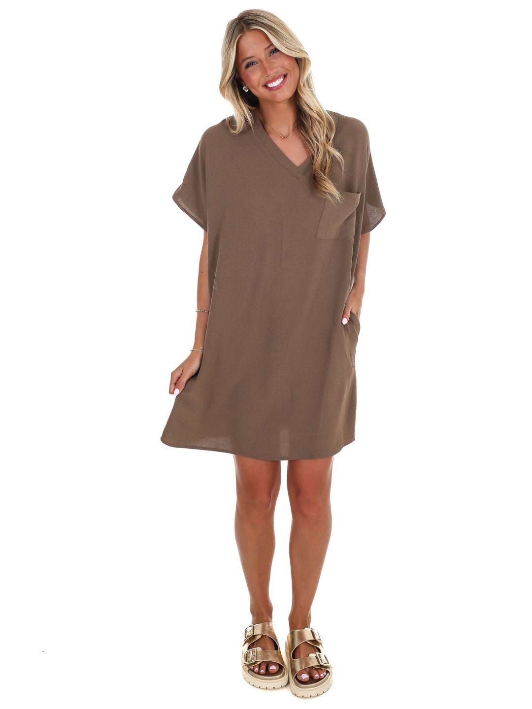 Truly Yours V-Neck Shirt Dress
