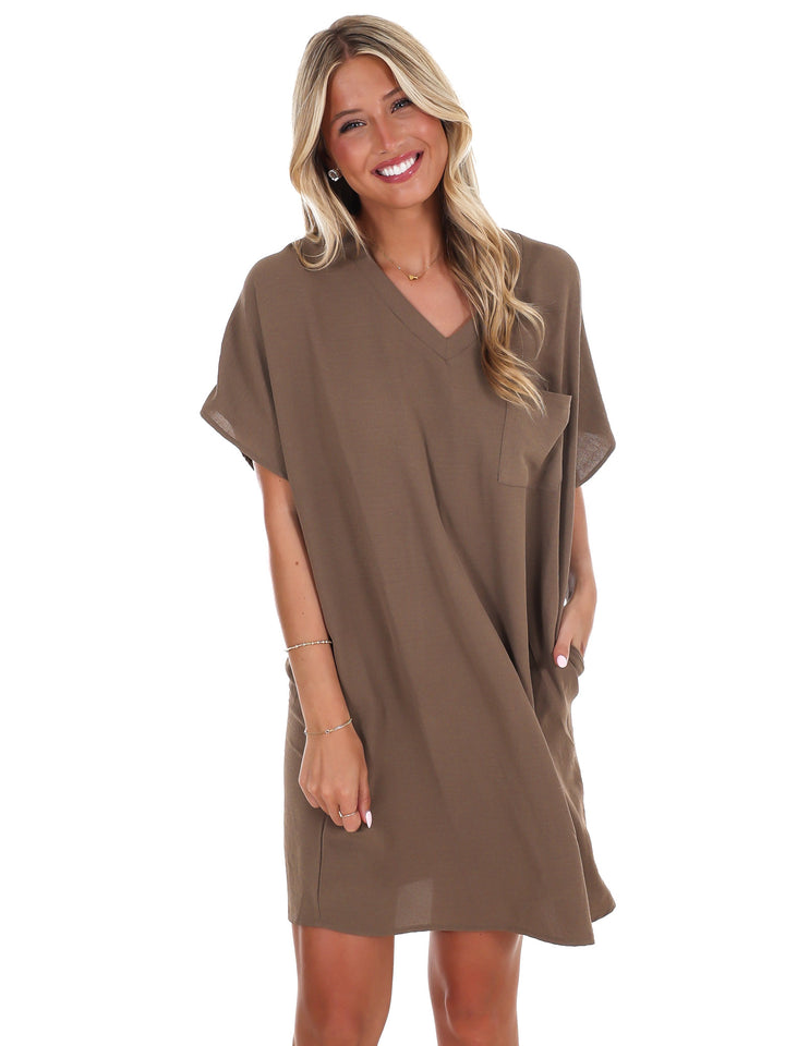 Truly Yours V-Neck Shirt Dress
