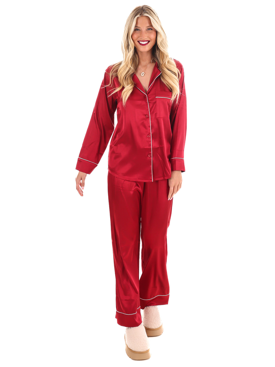 Silky Slumber Satin Pajama Set Doorbuster