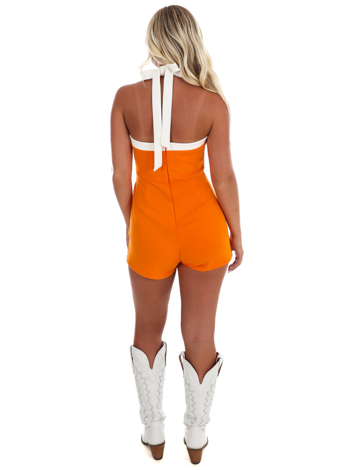Heart on the Field Contrast Halter Romper