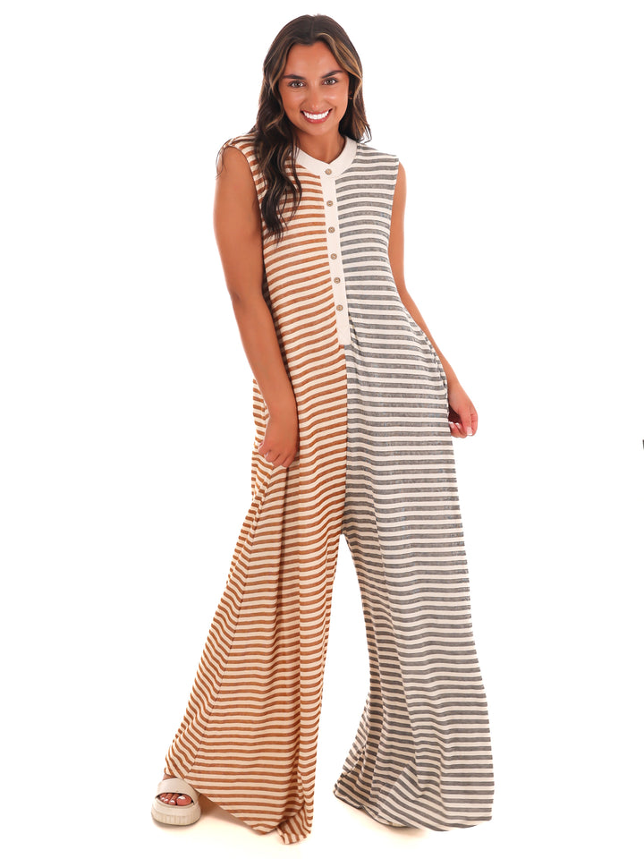 Striped Bliss Wide Leg Jumpsuit