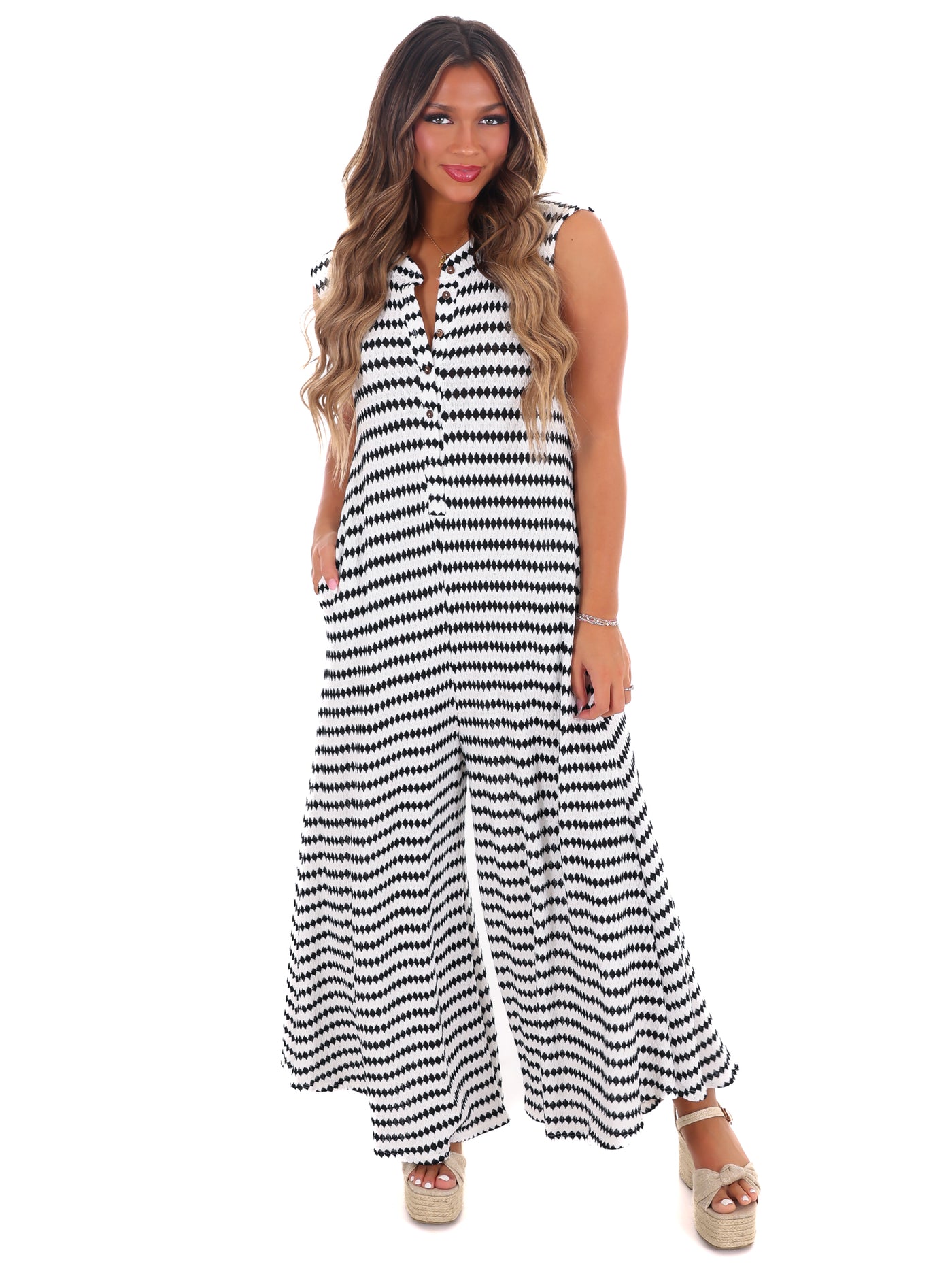 Bad At Love Stripe Jumpsuit