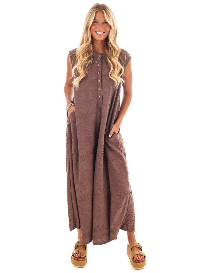 Isn't it Fun Textured Jumpsuit