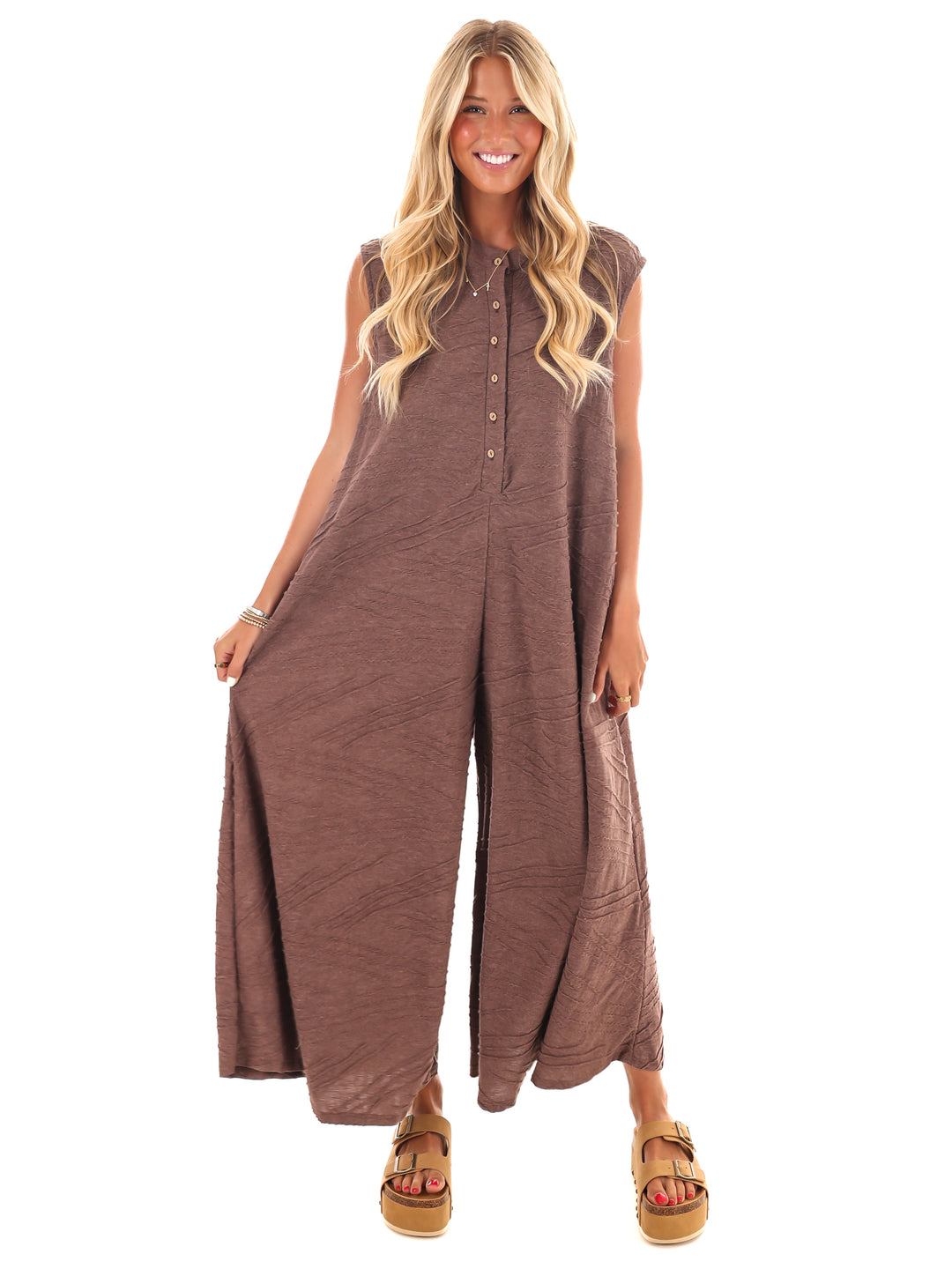 Isn't it Fun Textured Jumpsuit