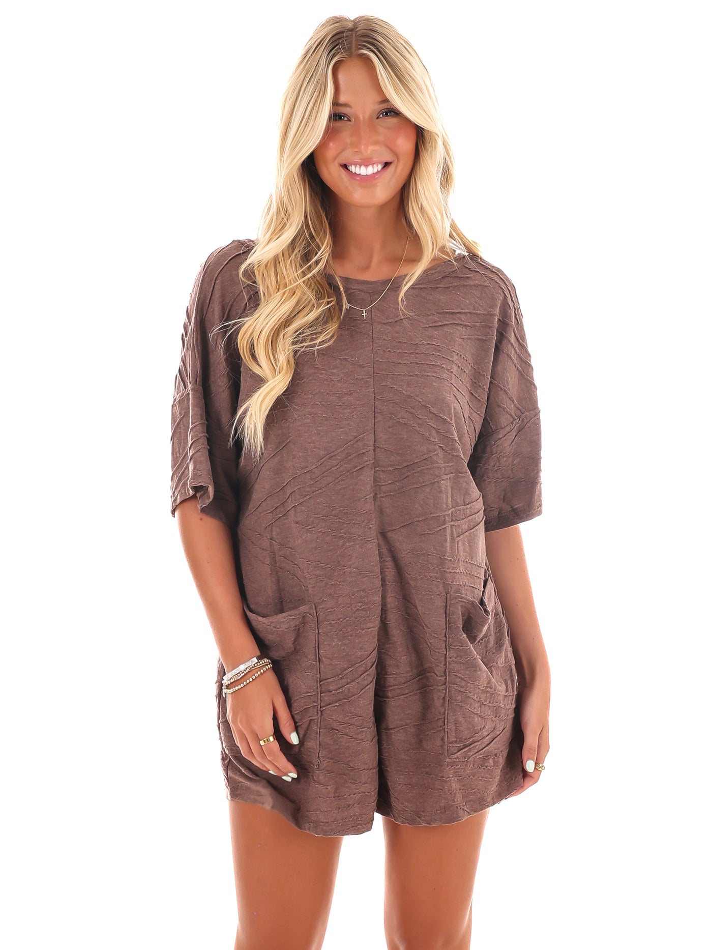 Time for Change Oversized Textured Romper