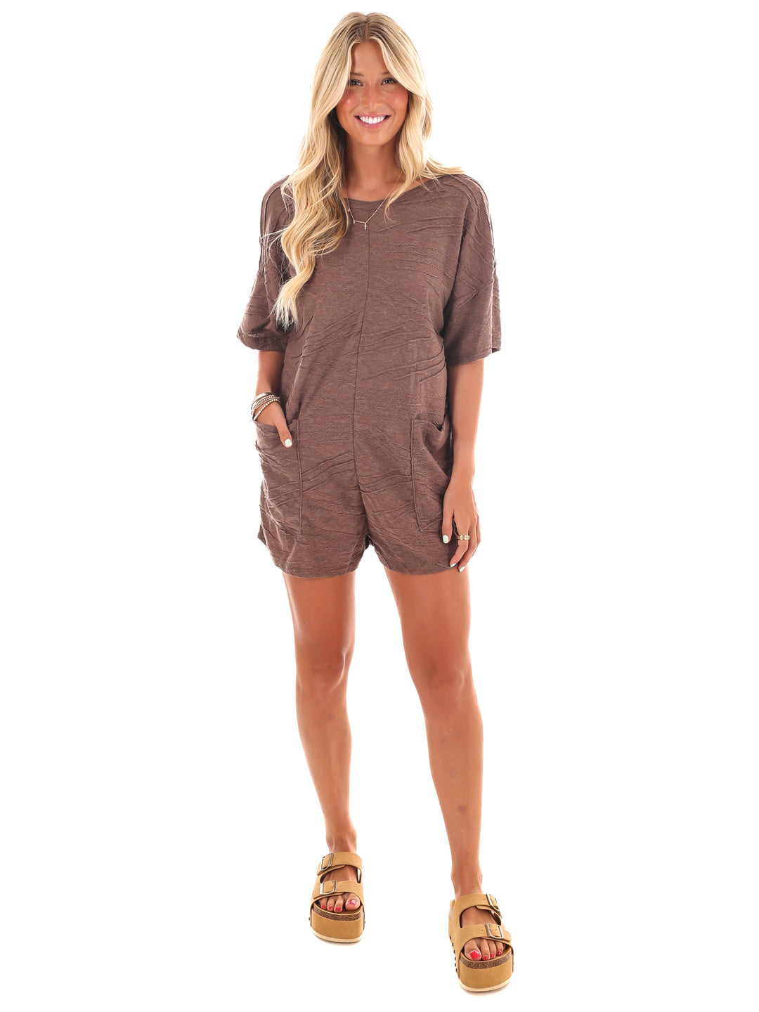 Time for Change Oversized Textured Romper